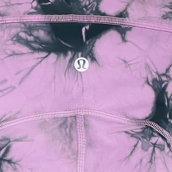 EUC Lululemon Power Thru High Rise Tight 25" Over Tie Dye Purple Grey Sz 4 Pants - Picture 7 of 16